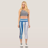 Abstract Symphony in Blue 5 (Vertical Lines) Capri Leggings (Vorderseite)