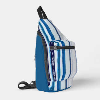 Abstract Symphony in Blue 5 (Vertical Lines) Crossbody Bag