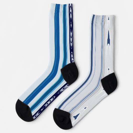 Abstract Symphony in Blue 5 (Vertical Lines) Socken (Linkes Detail)