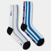 Abstract Symphony in Blue 5 (Vertical Lines) Socken (Rechts)