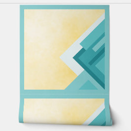 Abstract Teal and yellow art Tapete