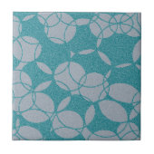 Abstract Teal Circles Pattern Fliese (Vorderseite)