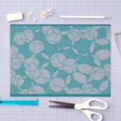 Abstract Teal Circles Pattern Seidenpapier (Handwerk)