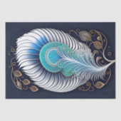 Abstract Teal Feather Illustration Seidenpapier (Vorderseite)