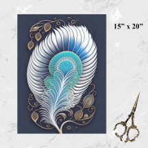 Abstract Teal Feather Illustration