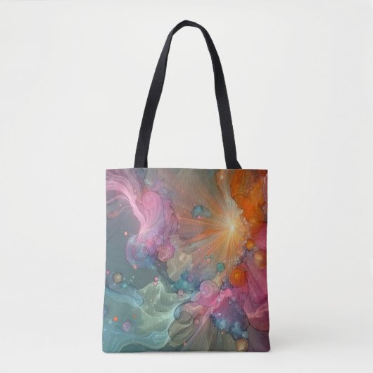 Abstract Teal Sea Foam Floral Cloud Landscape Tasche (Vorderseite)