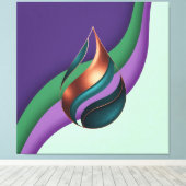 Abstract Teardrop Wave Purple Green Copper Leinwanddruck (Insitu (Holzboden))