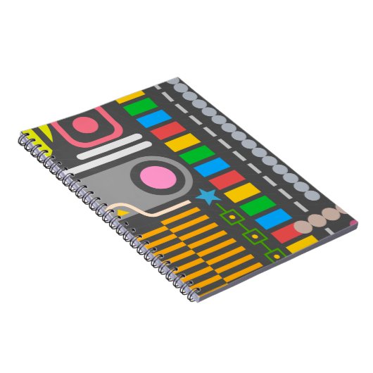 Abstract Technology Control Panel Pattern Notizblock (Rechte Seite)