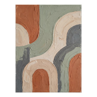 Abstract Terracotta Boho Wall Art Poster