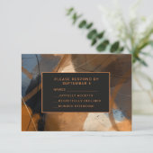 Abstract Terracotta RSVP Card Wedding Unique (Stehend Vorderseite)