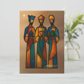 Abstract Three Wise Men Einladung (Stehend Vorderseite)