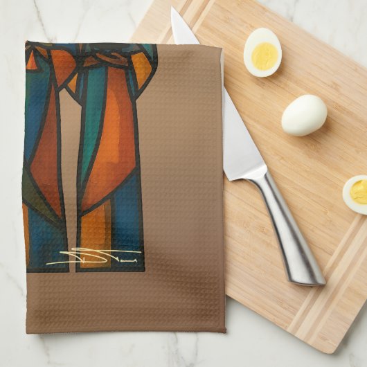 Abstract Three Wise Men Geschirrtuch (Viertel Falte)