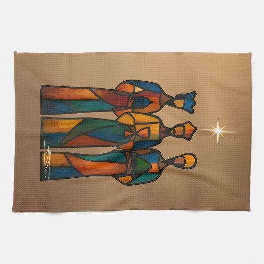 Abstract Three Wise Men Geschirrtuch (Horizontal)