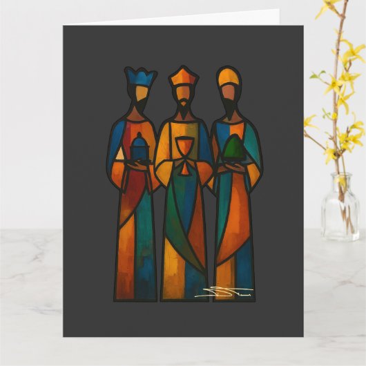 Abstract Three Wise Men Karte (Gelbe Blume)
