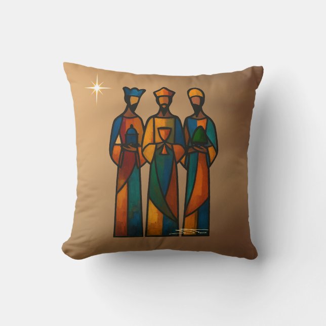 Abstract Three Wise Men Kissen (Vorderseite)