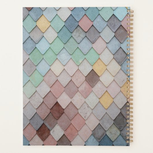 Abstract Tiles Monogrammed Office Planer (Rückseite)
