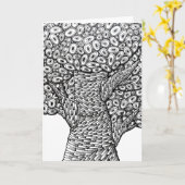 Abstract Tree Drawing Oval Shapes Design Card Karte (Gelbe Blume)