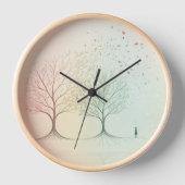 Abstract Tree of Life Wall Clock – Minimal Uhr (Vorderseite)