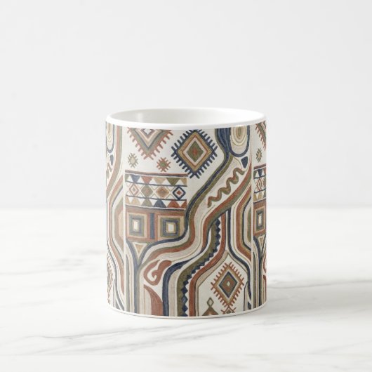 Abstract Tribal Geometric Embroidery Pattern Kaffeetasse (Mittel)