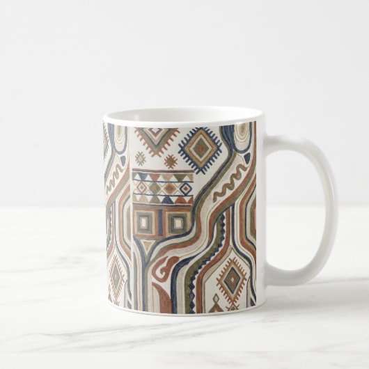 Abstract Tribal Geometric Embroidery Pattern Kaffeetasse (Rechts)