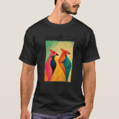 Abstract Tropical Birds Op T-Shirt (Vorderseite)