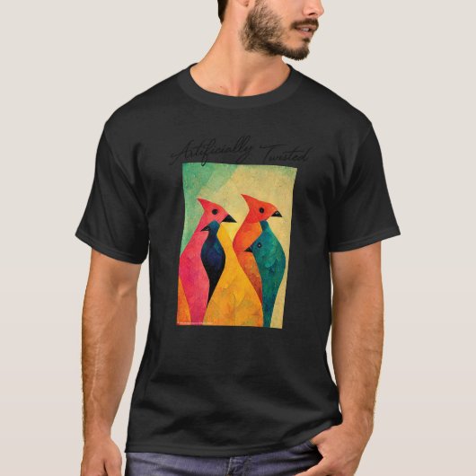Abstract Tropical Birds Op T-Shirt (Vorderseite)