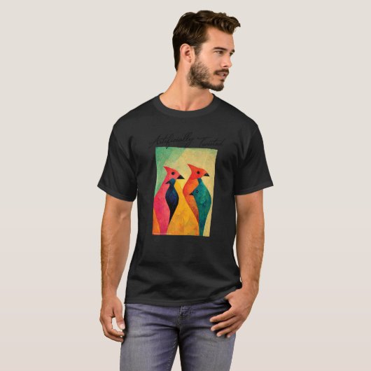 Abstract Tropical Birds Op T-Shirt (Vorne ganz)