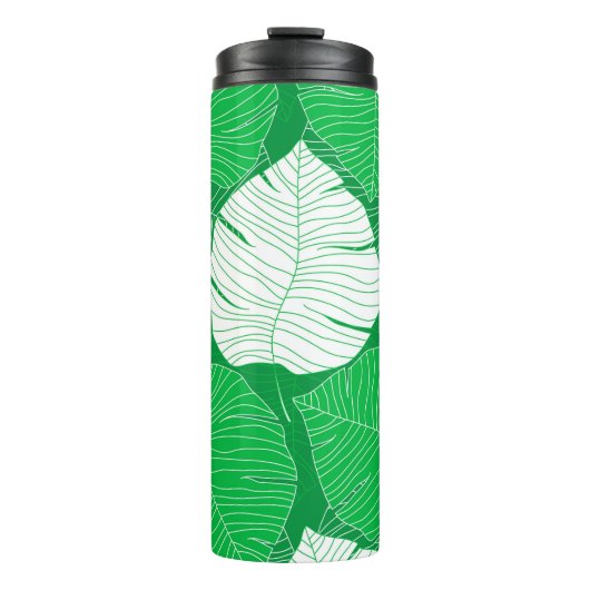 Abstract tropical leaf painting design thermosbecher (Vorderseite)
