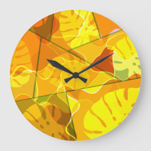 ABSTRACT TROPICAL LEAVES GROßE WANDUHR