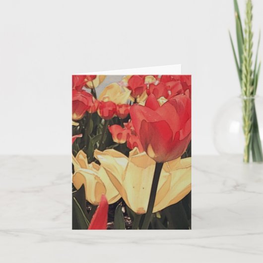 Abstract Tulips Note Cards Karte (Vorderseite)