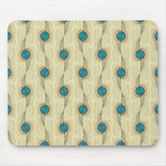 Abstract Turquoise Circles Pattern Mousepad (Vorne)