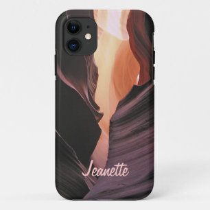 Abstract Twisted Canyon Pink Purple Name Case-Mate iPhone Hülle