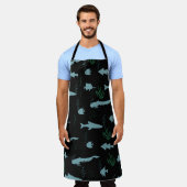 Abstract underwater pattern with fishes and seawee schürze (Getragen)