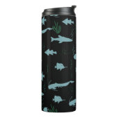 Abstract underwater pattern with fishes and seawee thermosbecher (Nach links gedreht)