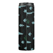 Abstract underwater pattern with fishes and seawee thermosbecher (Rückseite)