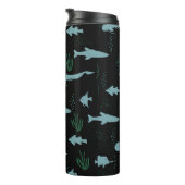 Abstract underwater pattern with fishes and seawee thermosbecher (Nach rechts gedreht)