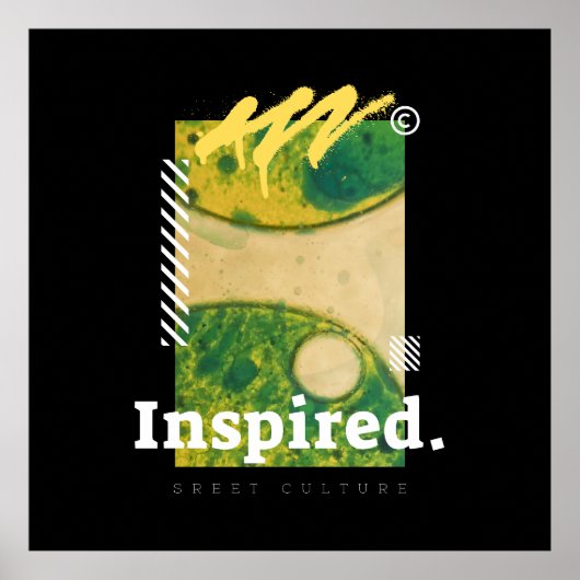 Abstract Urban Art Green & Yellow Aesthetic Poster (Vorne)