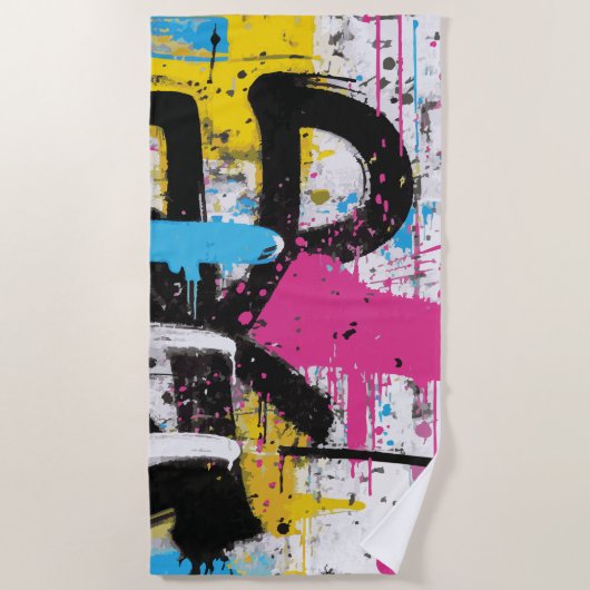 Abstract Urban Graffiti Splash Art Strandtuch (Vorderseite)