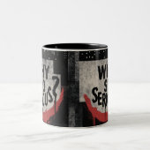 Abstract Urban Grin Art Zweifarbige Tasse (Mittel)