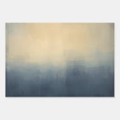 Abstract Urban Mist Gift Wrap – Moody Blue & Beige Geschenkpapier Set (Vorderseite)