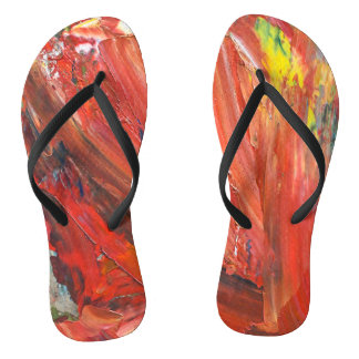 Abstract Vertical Gesture in Red Badesandalen
