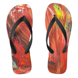 Abstract Vertical Gesture in Red Badesandalen
