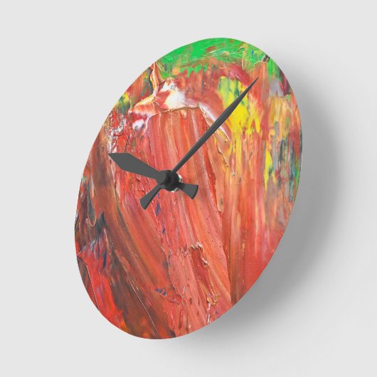 Abstract Vertical Gesture in Red Runde Wanduhr (Winkel)