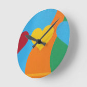 Abstract Vibrant Heart Shapes Round Clock Runde Wanduhr (Winkel)