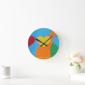 Abstract Vibrant Heart Shapes Round Clock Runde Wanduhr (Zuhause)