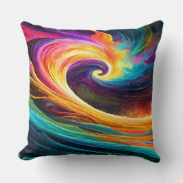 Abstract Vibrant Wave Throw Pillow Kissen
