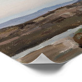 Abstract vintage landscape sunset art print poster (Ecke)