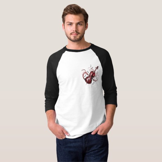 Abstract violin 3/4 sleeve basic raglan T-Shirt (Vorne ganz)
