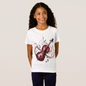 Abstract Violin Girls' Jersey T-Shirt (Vorne ganz)