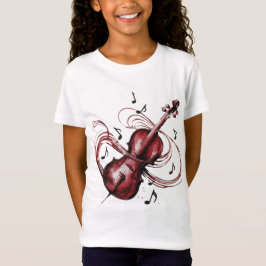 Abstract Violin Girls' Jersey T-Shirt
